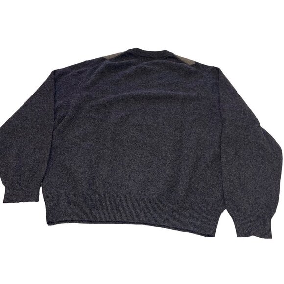 Paolo Mondo Mens Sweater Size XL Gray Argyle Crew Neck Preppy Pure Cashmere - Picture 7 of 7